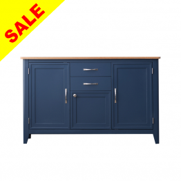 Blue Painted Large Storage Sideboard with Oak